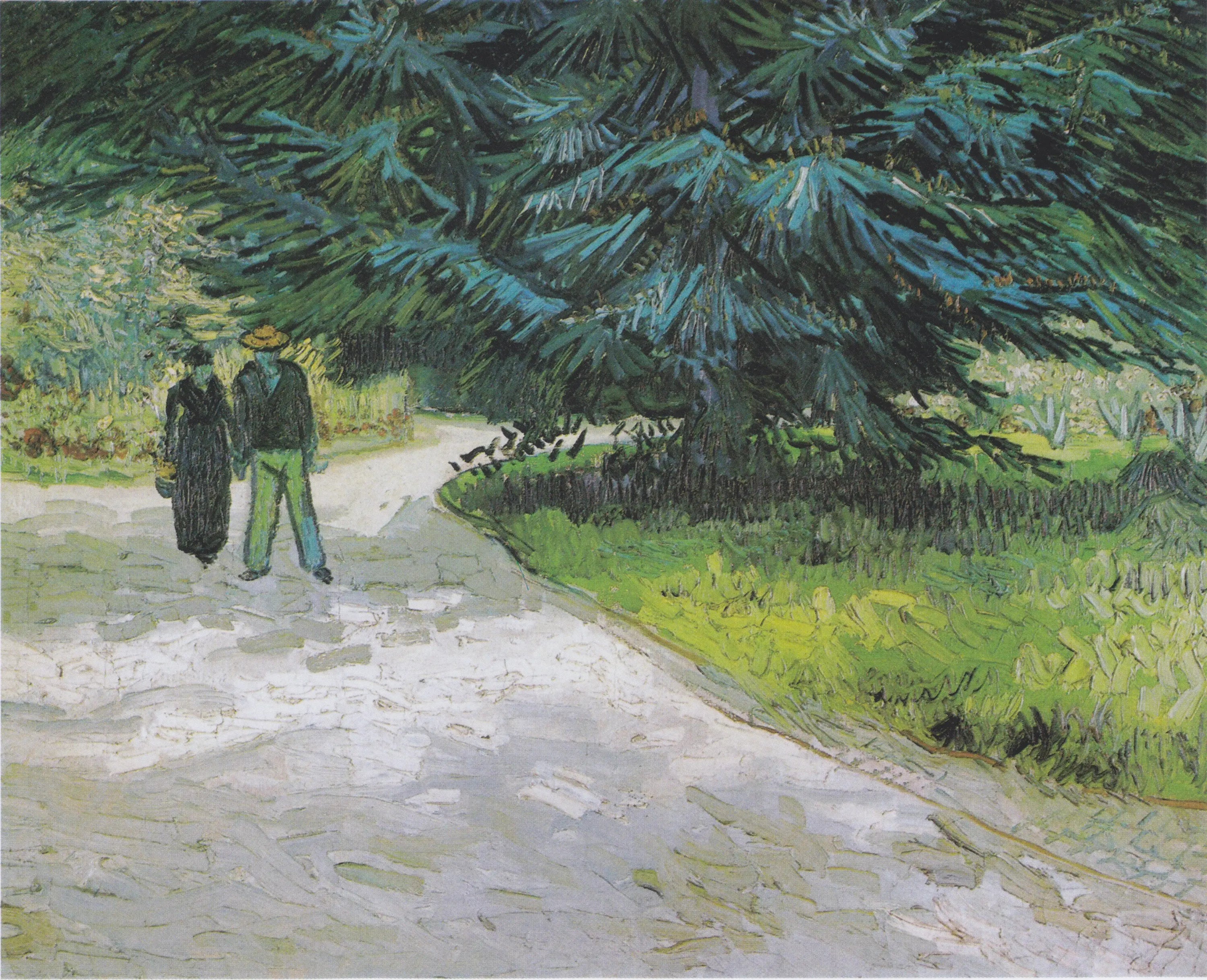 Reproduction du tableau « Couple dans le parc d'Arles - Le jardin du poète III - Vincent van Gogh » par Alpha Reproduction en peinture à l’huile