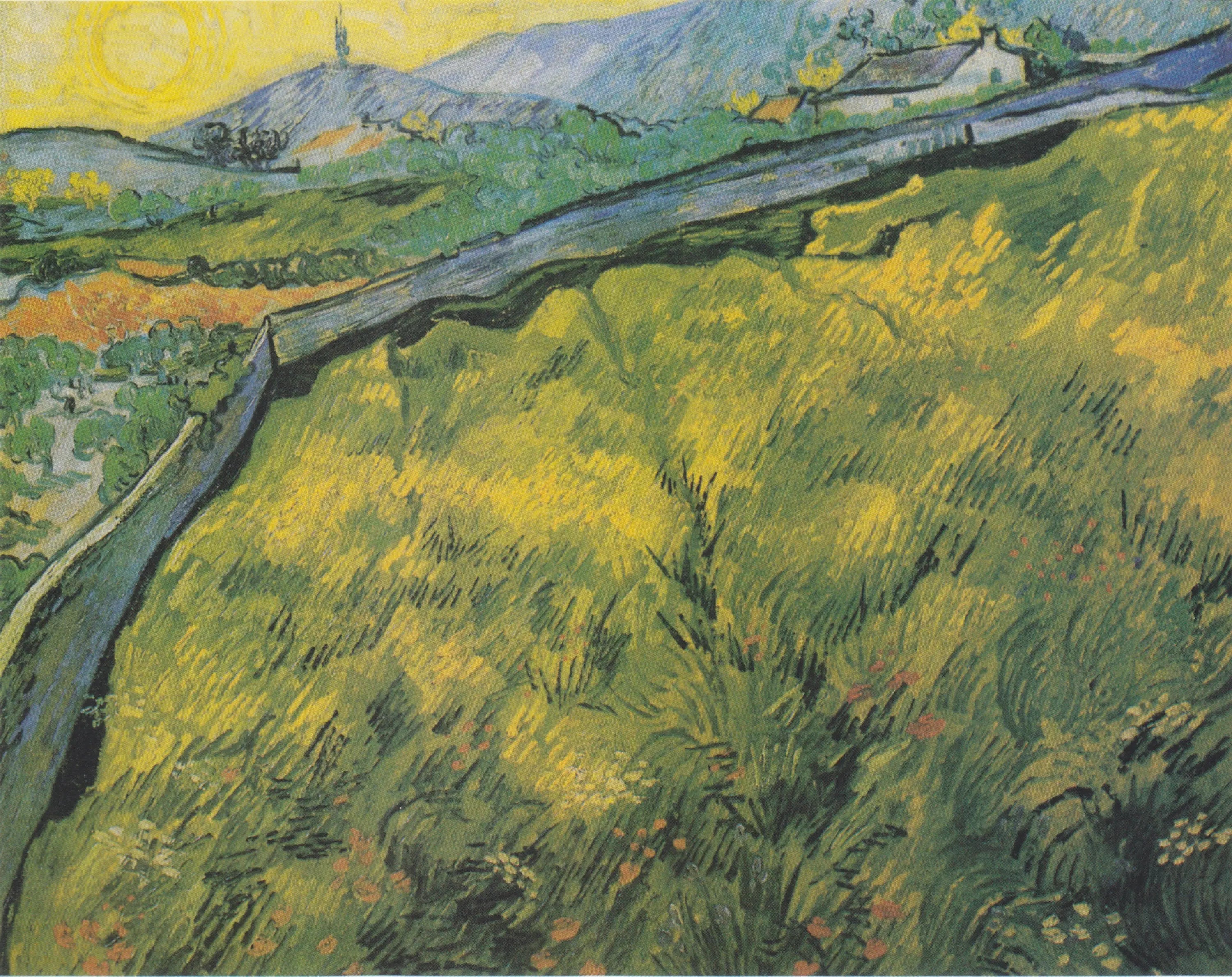 Reproduction du tableau « Champ de blé de printemps au lever du soleil - Vincent van Gogh » par Alpha Reproduction en peinture à l’huile
