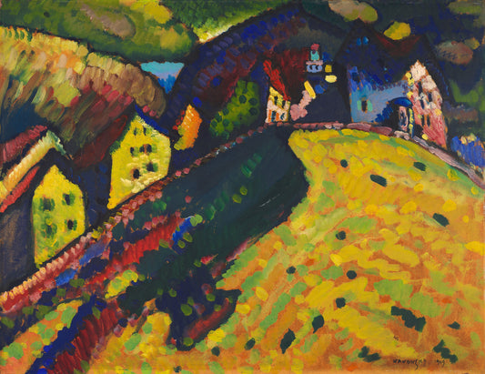 Reproduction du tableau « Maisons à Murnau - Vassily Kandinsky » par Alpha Reproduction en peinture à l’huile