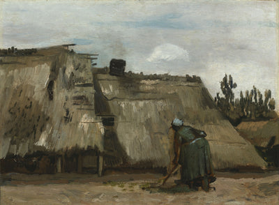 Chłopka kopiąca przed swoim domkiem - Vincent van Gogh