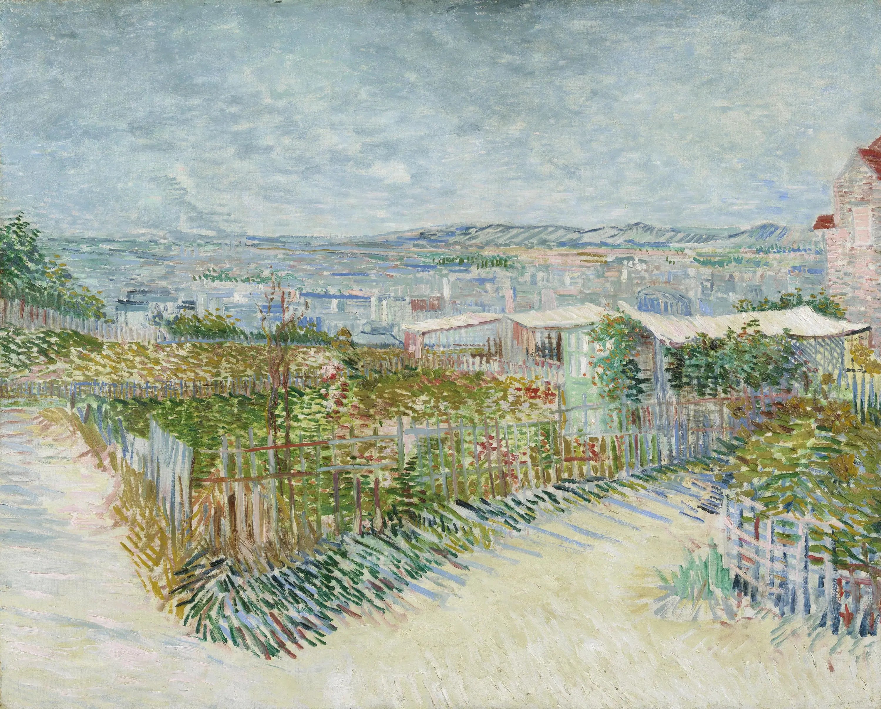 Reproduction du tableau « Montmartre : derrière le Moulin de la Galette - Vincent van Gogh » par Alpha Reproduction en peinture à l’huile