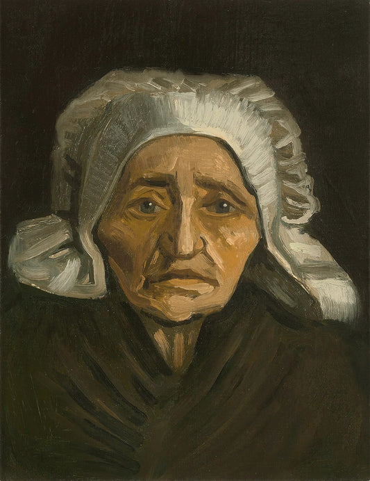 👵 Głowa chłopki w białym nakryciu głowy – Vincent van Gogh (1884)