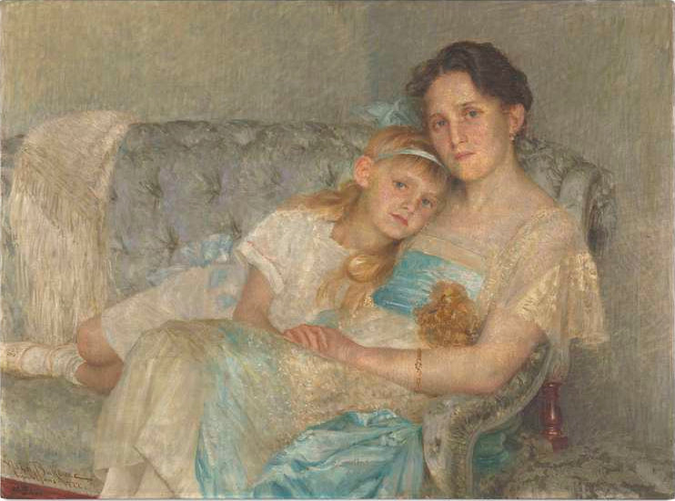 Zlatica et Marija Hribar, Vlaho Bukovac, vers 1910, huile sur toile