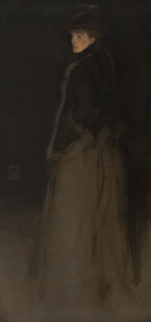 Reproduction du tableau « Arrangement en noir et marron : La veste en fourrure - James Abbott McNeill Whistler » par Alpha Reproduction en peinture à l’huile