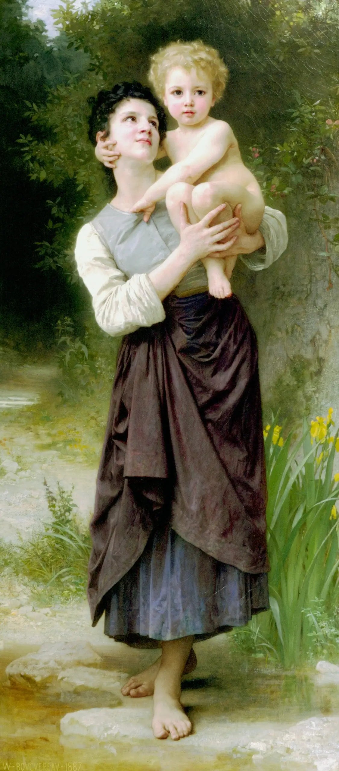 Reproduction du tableau « Frère et sœur - Bouguereau » par Alpha Reproduction en peinture à l’huile