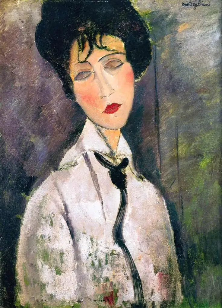 Kobieta z czarnym krawatem - Amedeo Modigliani