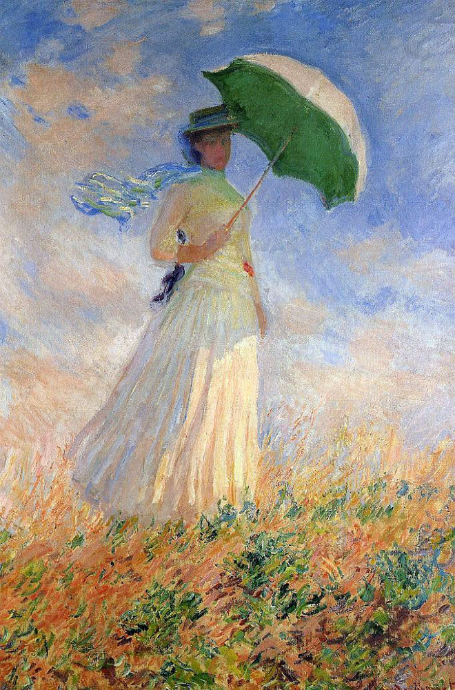 Kobieta z parasolką zwrócona w prawo – Claude Monet, 1886
