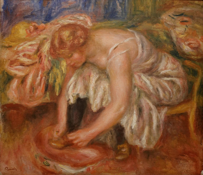 Kobieta wiążąca swoje buty - Pierre-Auguste Renoir