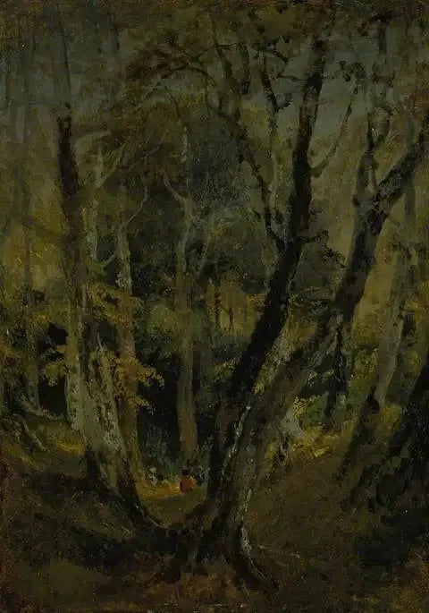 Bukowe drewno z cyganami siedzącymi w oddali - J. M. W. Turner