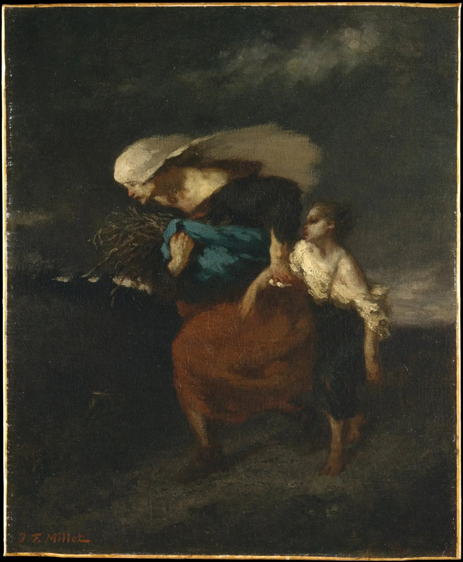 Chroniąc się przed burzą - Jean-François Millet