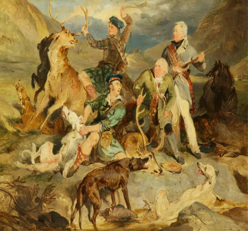 Podbój jelenia: Książę Atholl z leśnikami - Edwin Henry Landseer