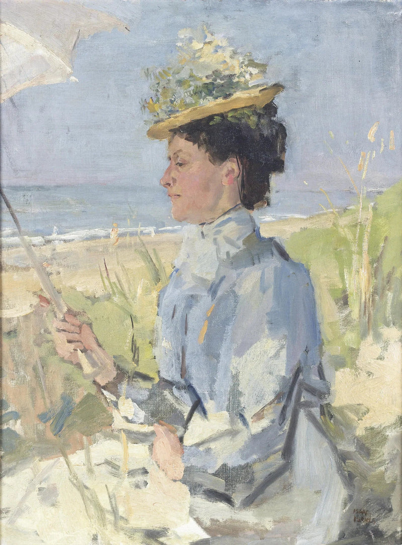 Na plaży - Portret Marty Salomon - Isaac Israëls