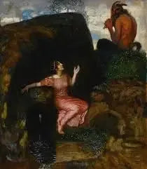 "U źródła (nimfa słuchająca) - Franz Von Stuck"