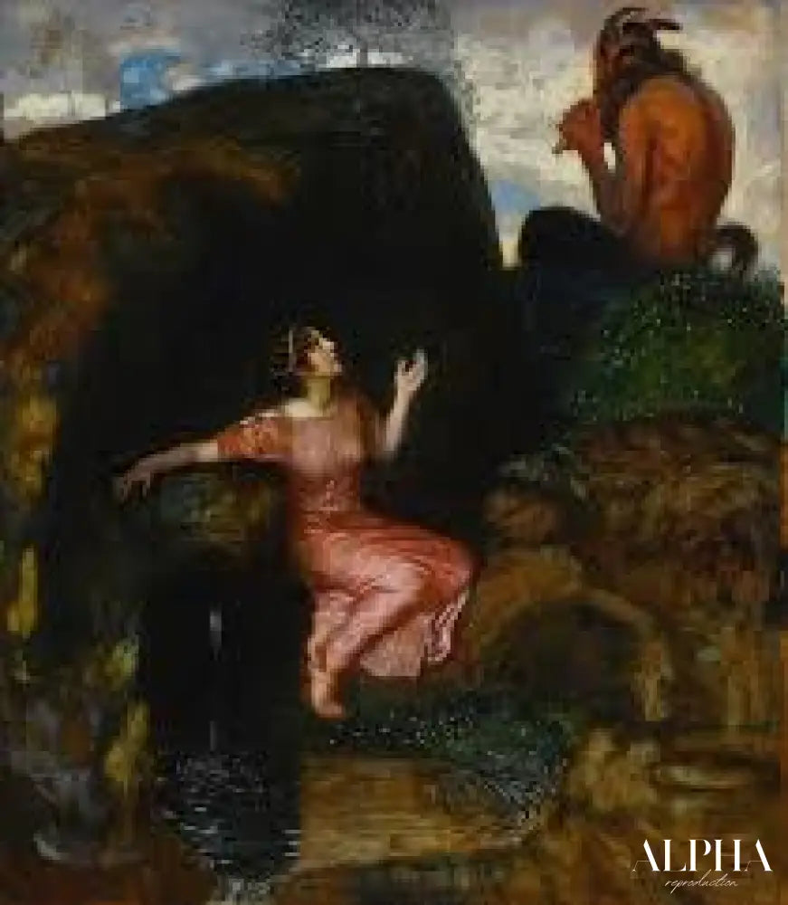 À la source (nymphe écoutant) - Franz Von Stuck Reproductions de tableaux à la peinture à l’huile