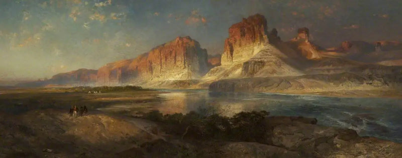 W pobliżu obozu, wieczorem na górze rzeki Kolorado, Wyoming - Thomas Moran