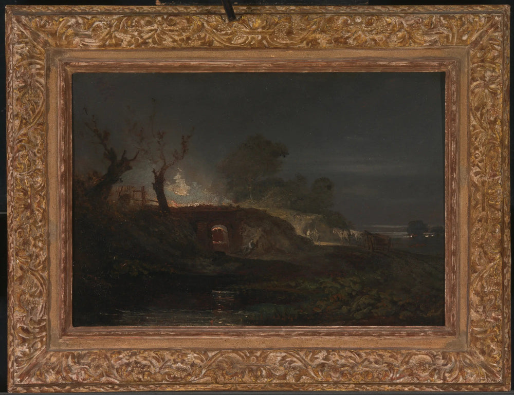 Reproduction du tableau « A Limekiln, Possibly at Briton Ferry in South Wales - J. M. W. Turner » par Alpha Reproduction en peinture à l’huile