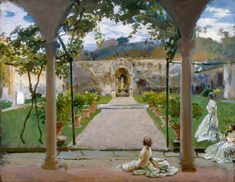 W Torre Galli: Damy w ogrodzie - John Singer Sargent