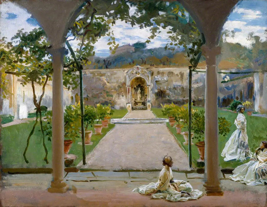 W Torre Galli: Damy w ogrodzie - John Singer Sargent