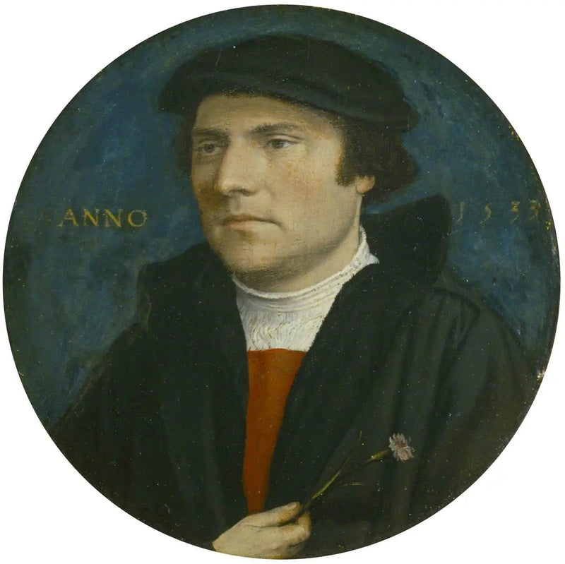 Młody mężczyzna z różową - Hans Holbein Młodszy