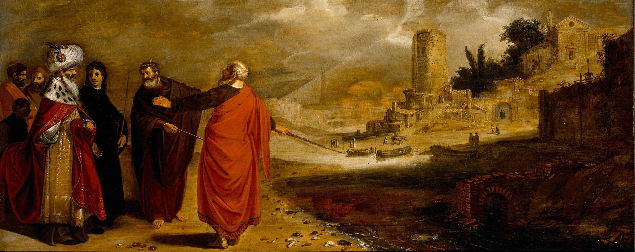 Aaron transforme l'eau du fleuve en sang - Jan Symonsz. Pynas