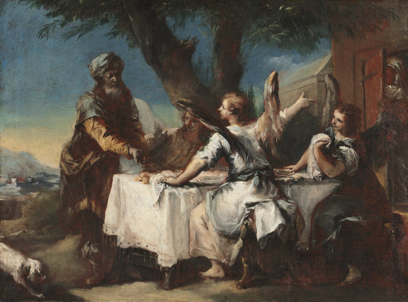 Abraham przyjmuje trzech aniołów - Francesco Guardi