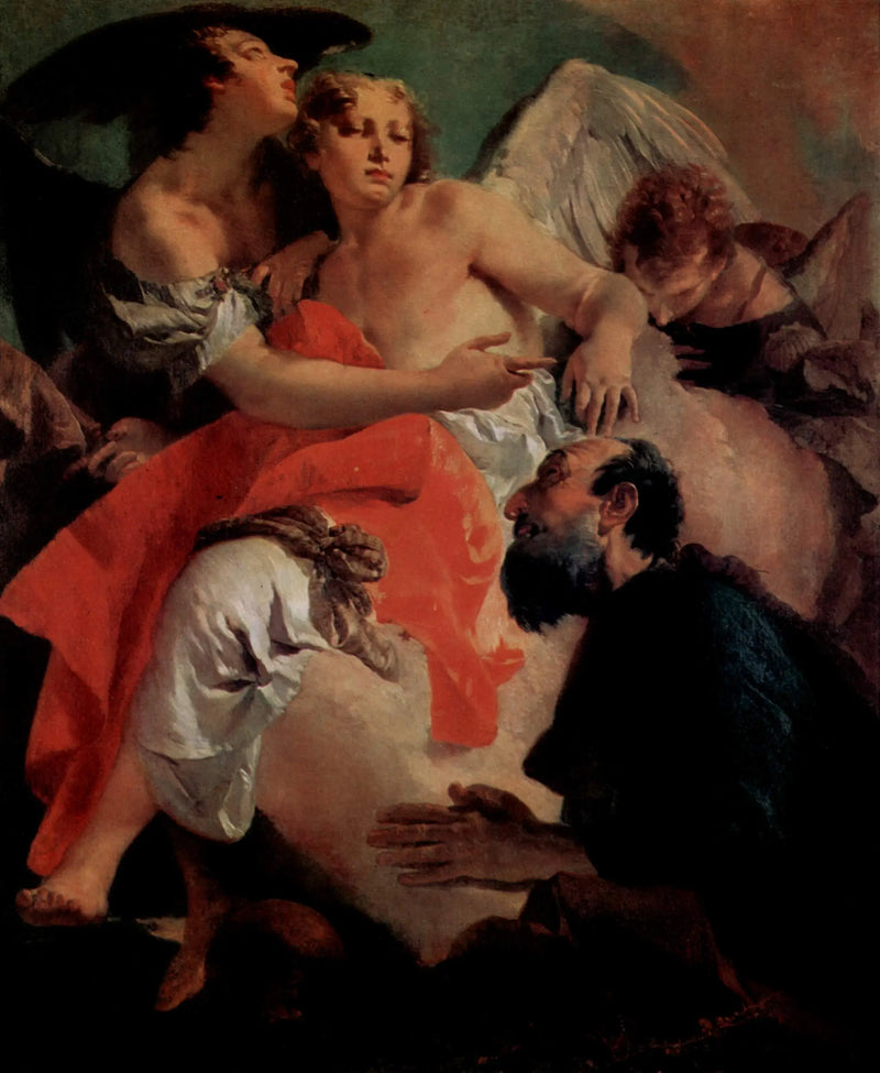 Abraham modlący się przed trzema aniołami - Giovanni Battista Tiepolo