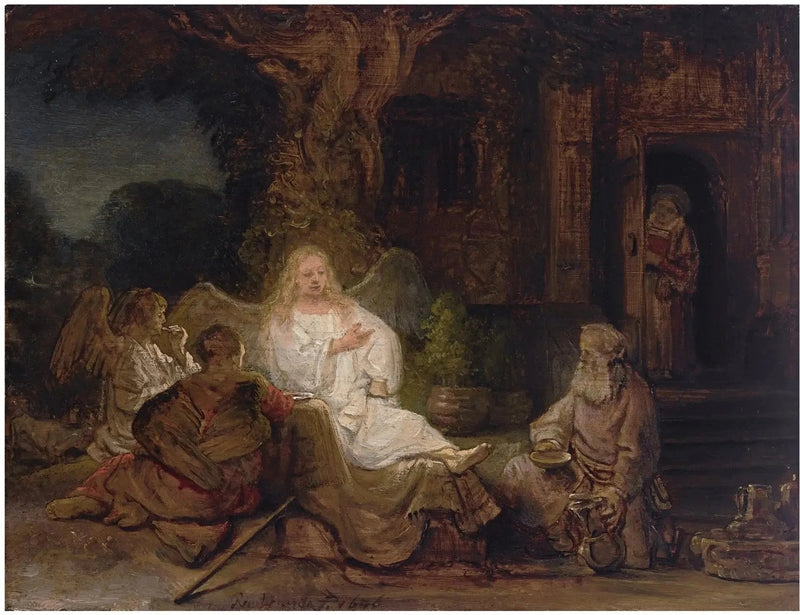 Abraham i trzej aniołowie - Rembrandt