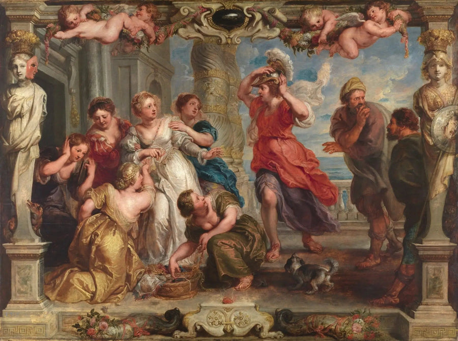 Achilles odkryty przez Ulyssesa wśród córek Lykomeda - Peter Paul Rubens