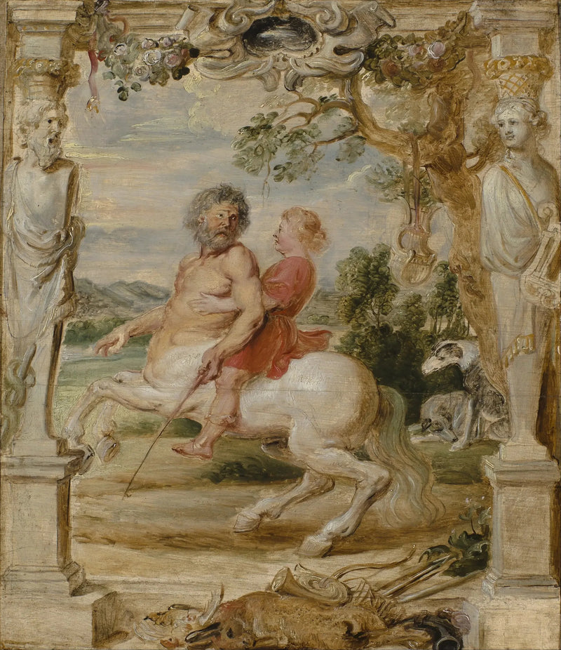 Achilles wychowany przez centaura Chiron - Peter Paul Rubens