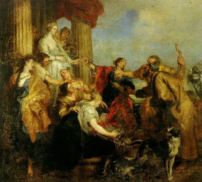 Achilles uznany wśród córek Lykomeda - Antoine van Dyck
