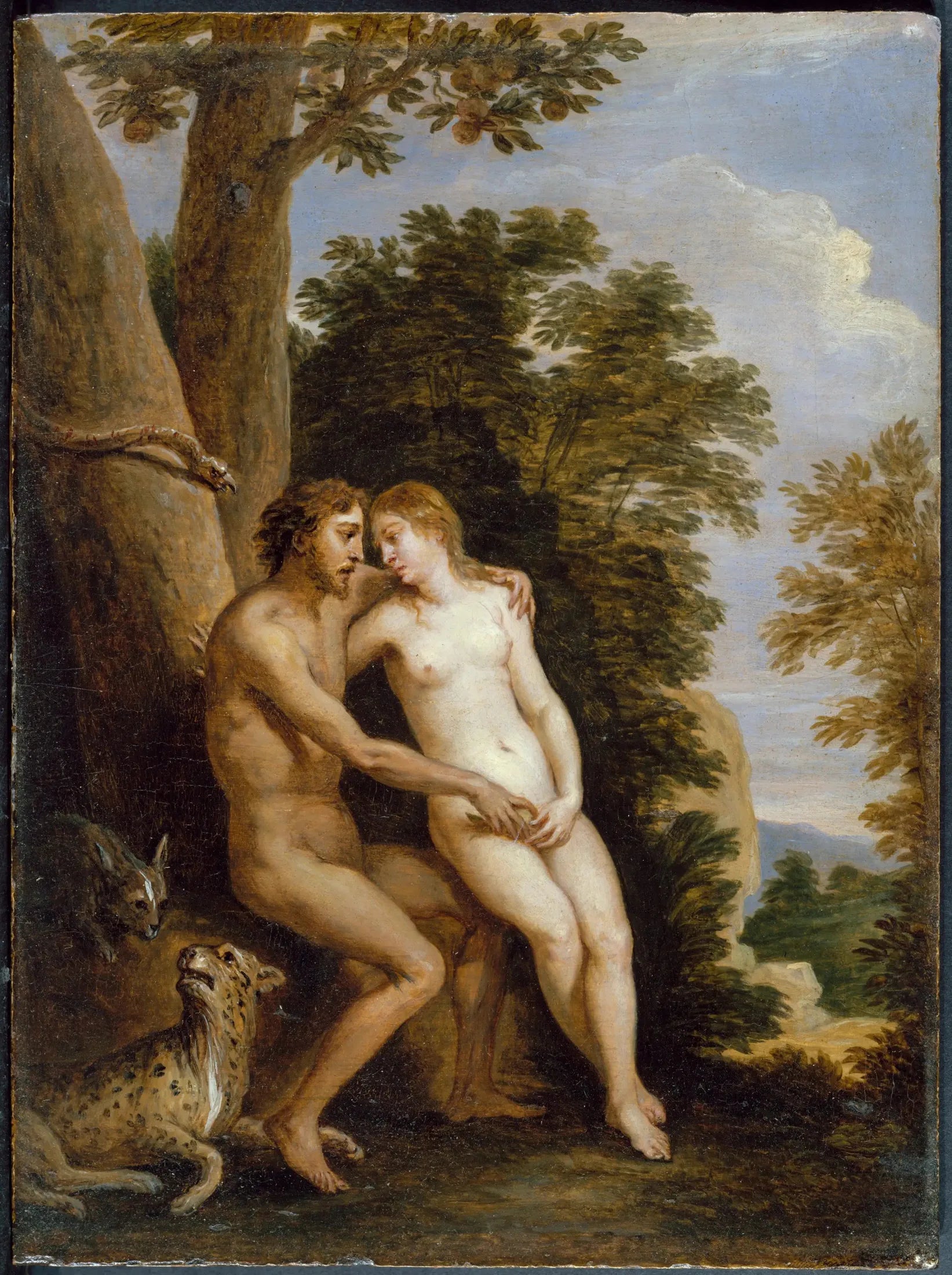Adam et Eve au paradis - David Teniers le Jeune image 1 copie de tableau peinte à la main