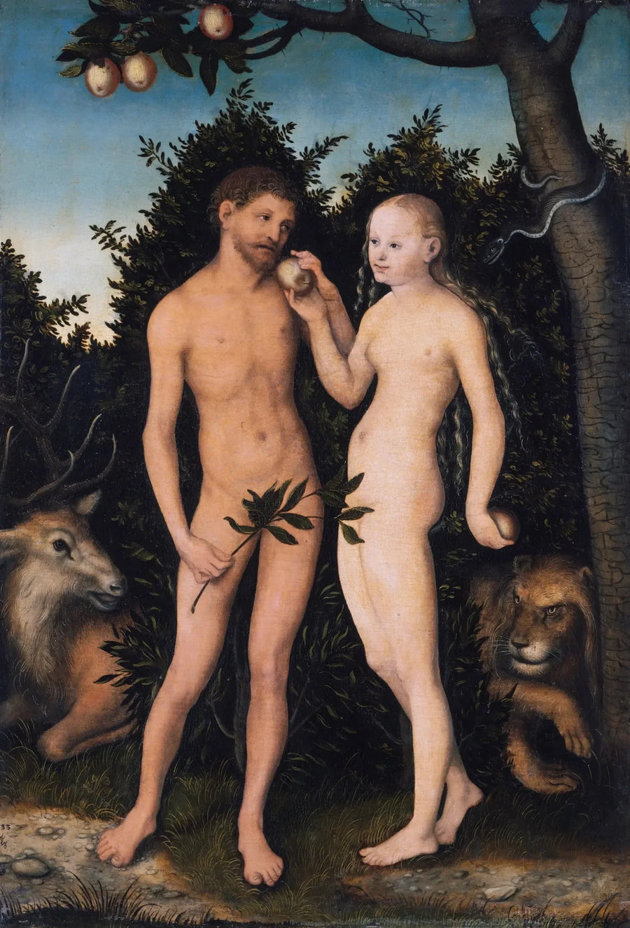 Adam i Ewa w Raju - Lucas Cranach Starszy