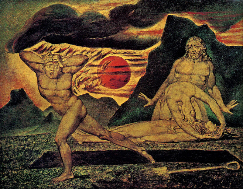 Adam i Ewa znajdujący ciało Abla - William Blake