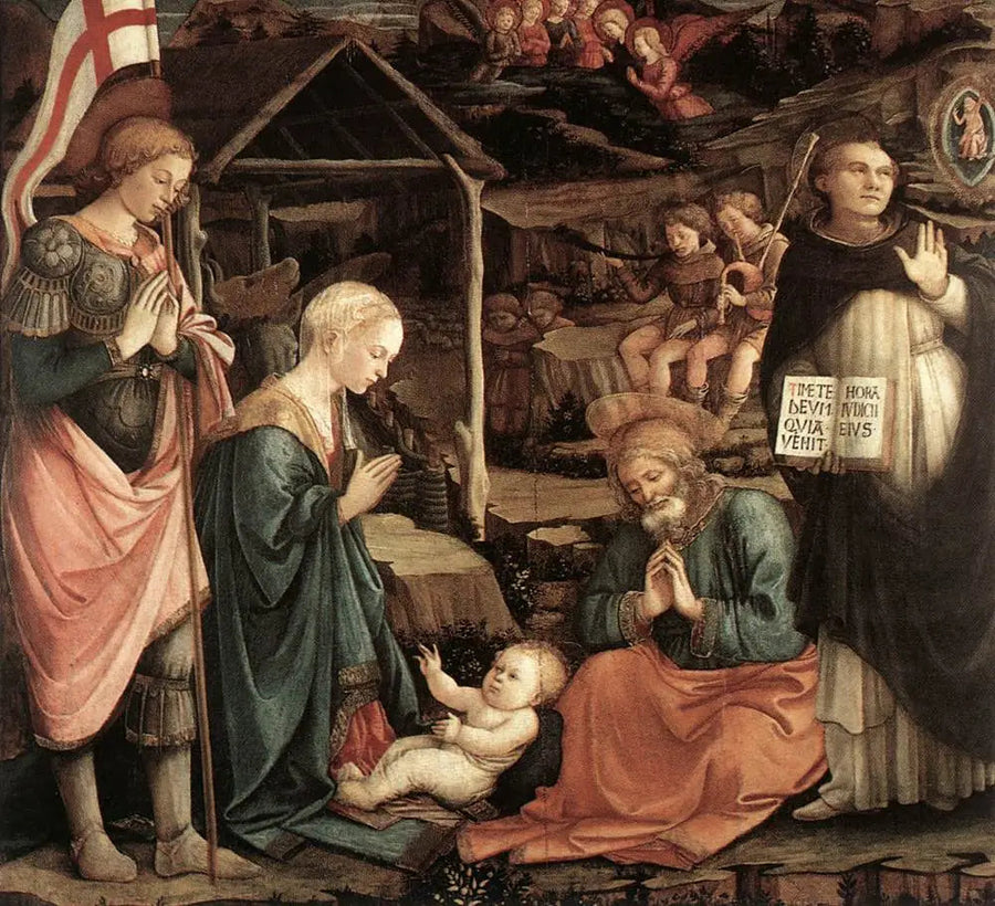 Adoracja Dzieciątka z św. Wincentym Ferrerem i św. Jerzym - Fra Filippo Lippi