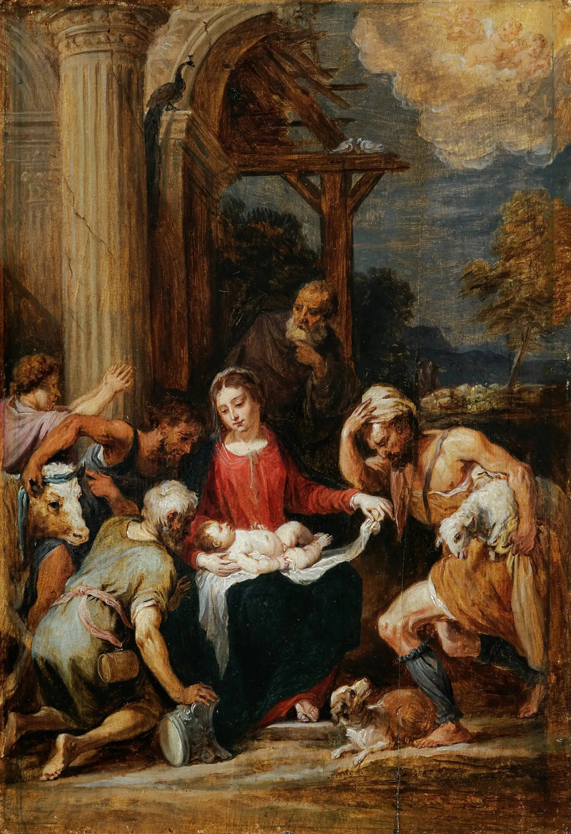 Uwielbienie pasterzy, według Andreasa Schiavone'a - David Teniers Młodszy