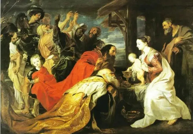Uroczyste oddanie hołdu Trzech Króli - Peter Paul Rubens