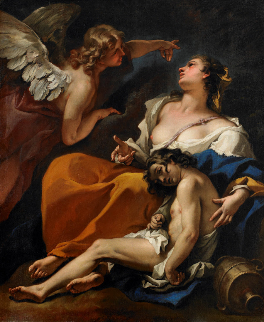 Agar i Ismael uratowani przez anioła - Sebastiano Ricci
