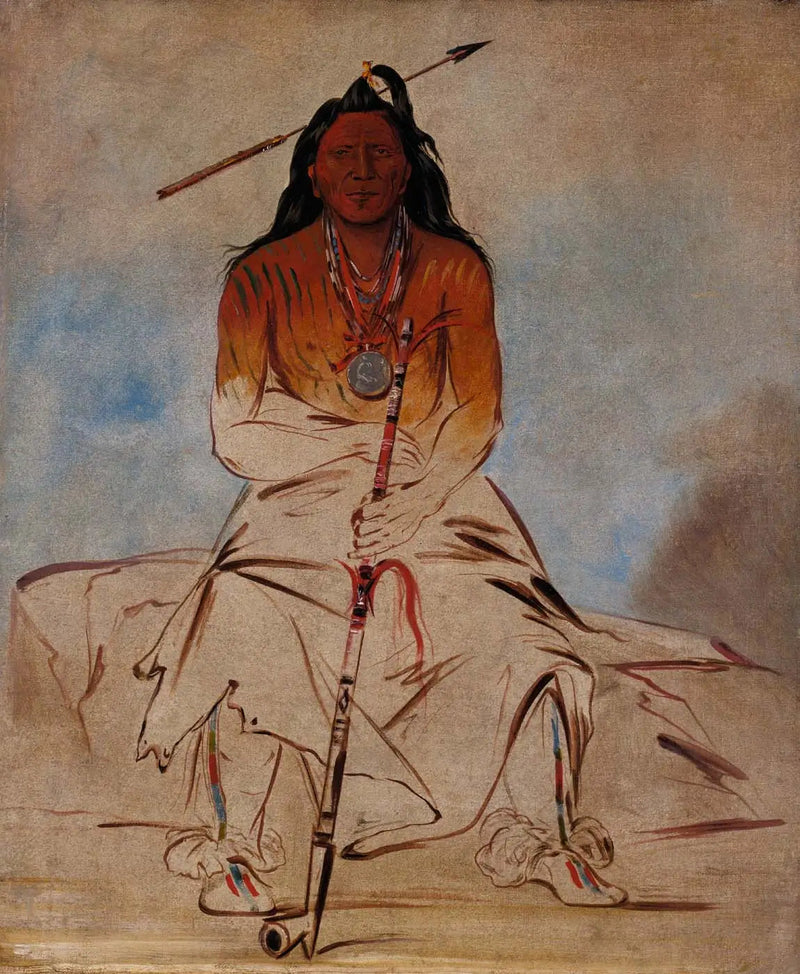Ah-sháw-wah-róoks-te, koń medyczny, Wielki Odważny Pawnee - George Catlin