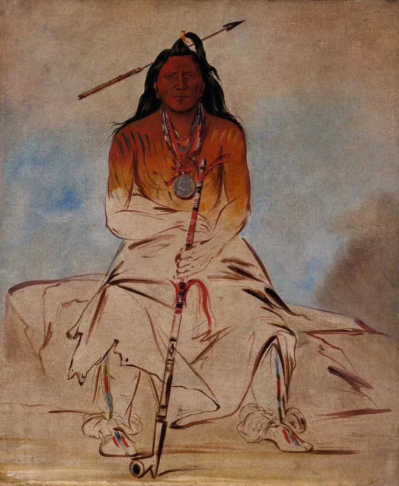 Ah-sháw-wah-róoks-te, koń medyczny, Wielki Odważny Pawnee - George Catlin