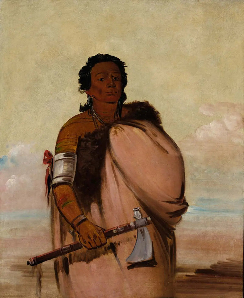 Ah'-sho-cole, Zepsuta Stopa, renomowany wojownik - George Catlin