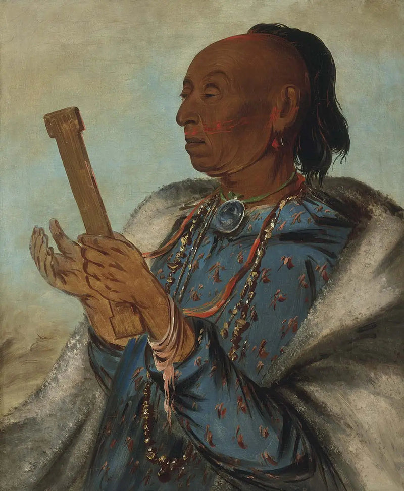 Ah-ton-we-tuck, indyk, powtarzający swoją modlitwę - George Catlin