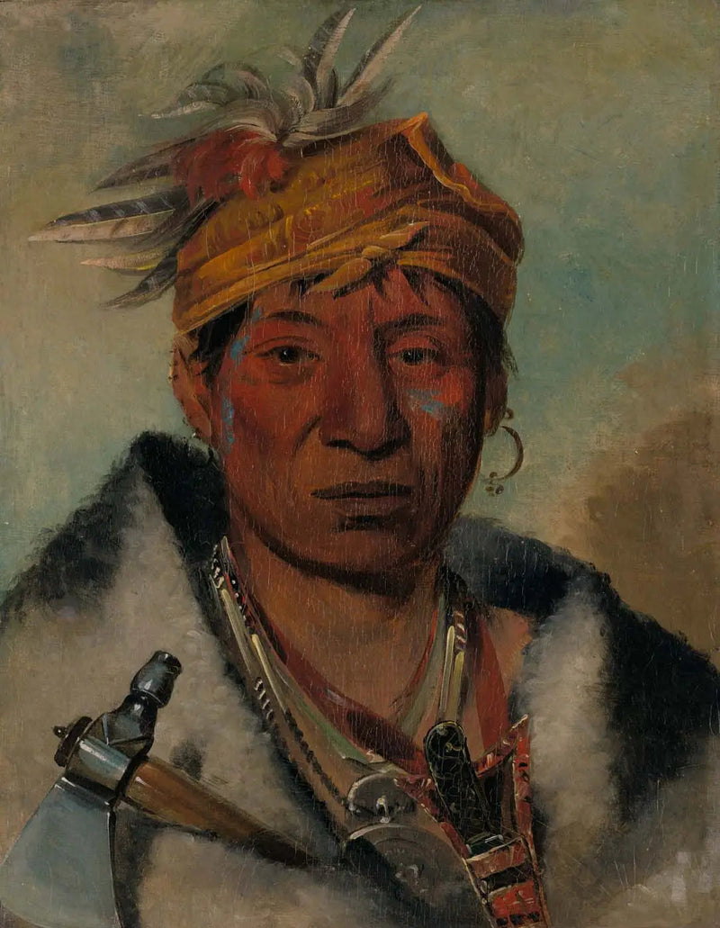 Ah-yaw-ne-tak-oár-ron, wojownik - George Catlin