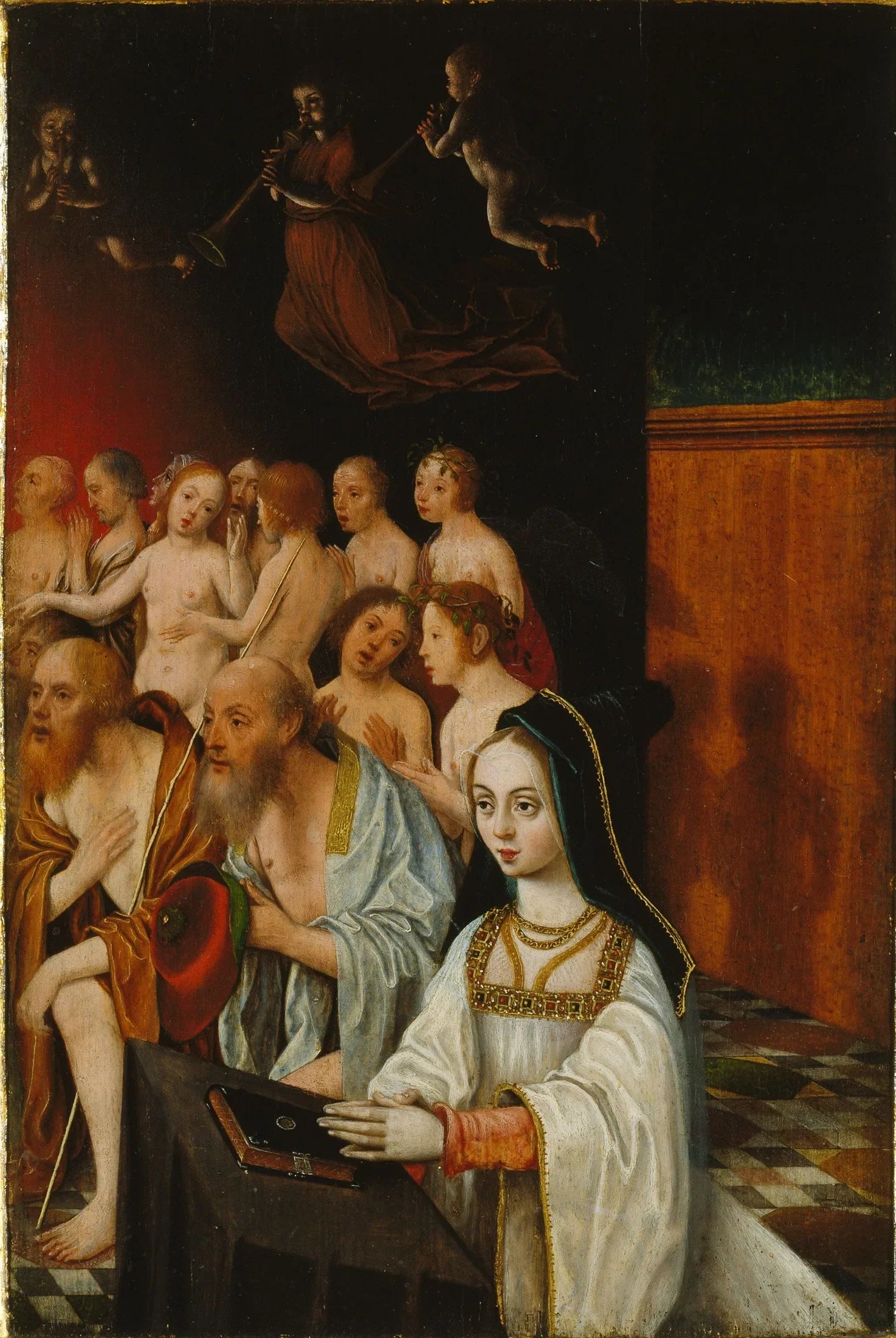 Ailes d'un dipthyque avec les âmes des justes et des donateurs - Jan Mostaert image 1 copie de tableau peinte à la main