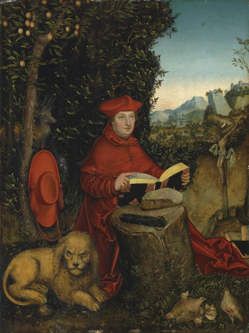 Albrecht z Brandenburgii w świętym Jerzym w krajobrazie - Lucas Cranach Starszy