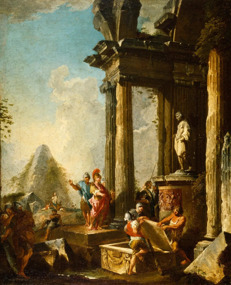 Aleksander Wielki na grobie Achillesa - Giovanni Paolo Panini