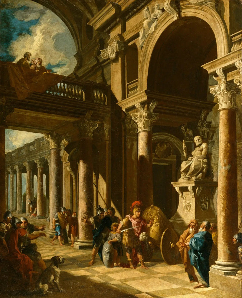 Aleksander Wielki przecinający węzeł gordyjski - Giovanni Paolo Panini