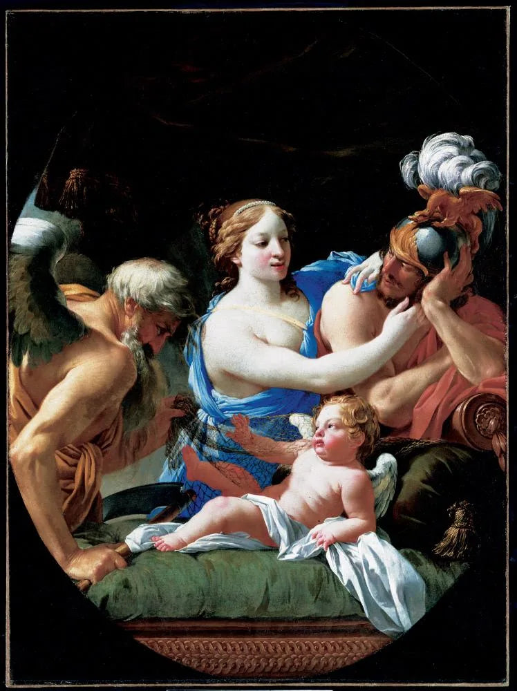 allégorie avec Vénus, Cupidon et Chronos - Simon Vouet image 1 copie peinte à la main à l’huile