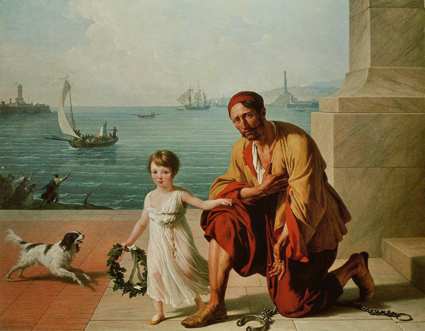 Allégorie de la libération des esclaves d'Alger par Jérôme Bonaparte - François-André Vincent image 1 copie peinte à la main à l’huile