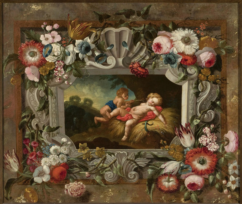 Alegoria lata w kole kwiatów - François Boucher