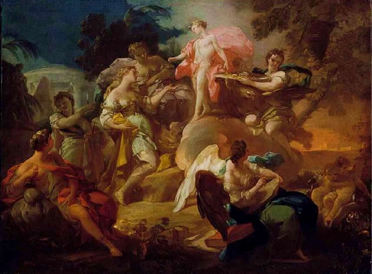 Allegoria Sztuk z Apollonem i Gracjami - Corrado Giaquinto